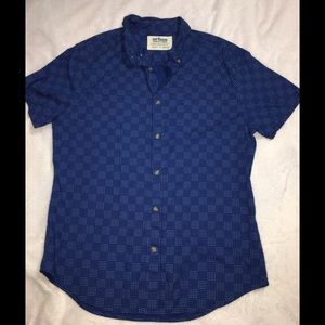 Urban pipeline blue patterned button down polo
